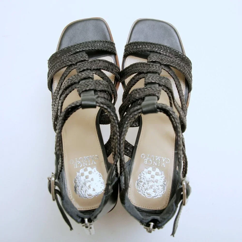 NWT‎ Vince Camuto Nissena Leather Strappy Heeled Sandals